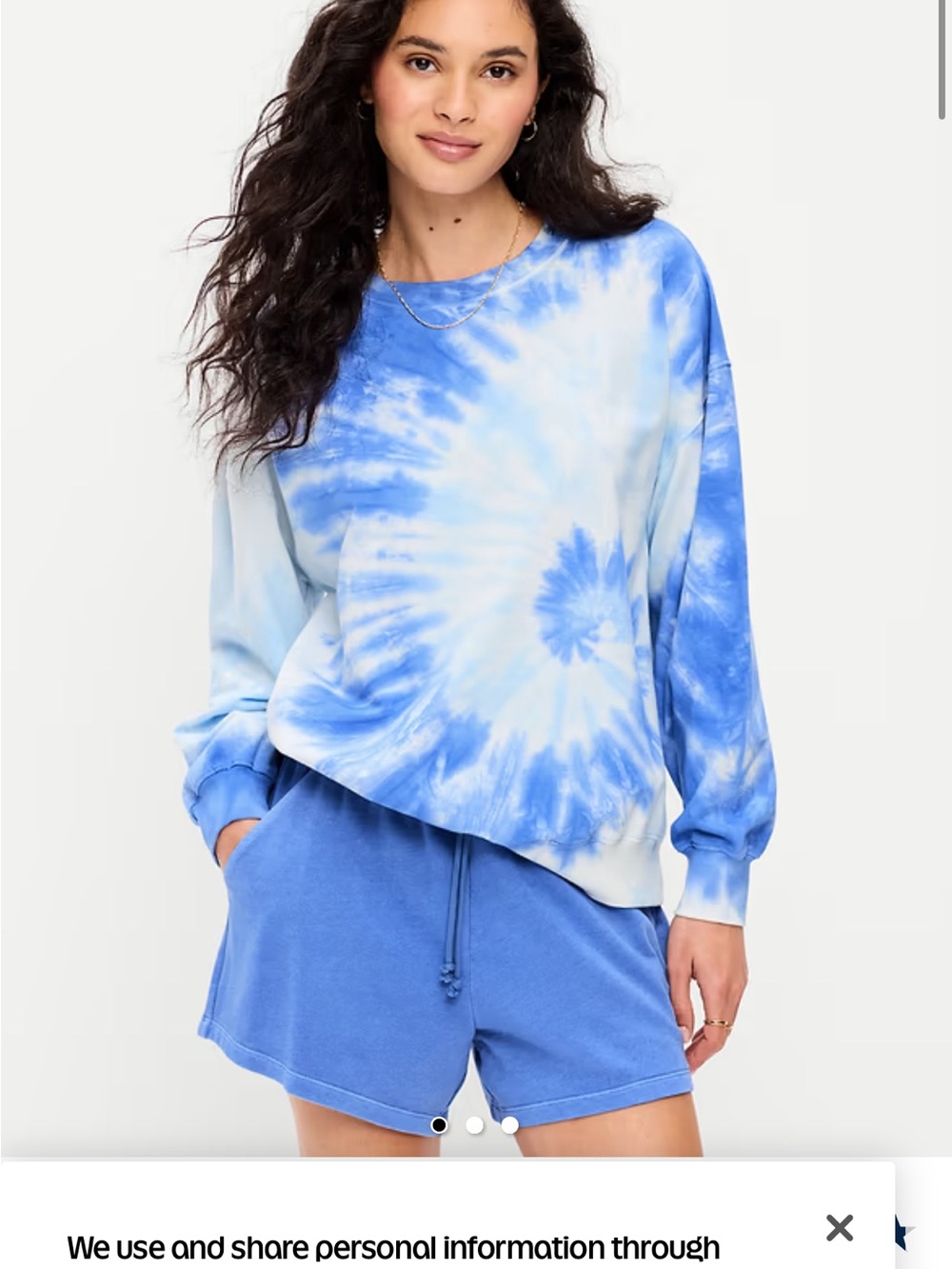 Old navy XL NWT Tie-Dye Blue Crewneck Sweatshirt oversized boxy pullover